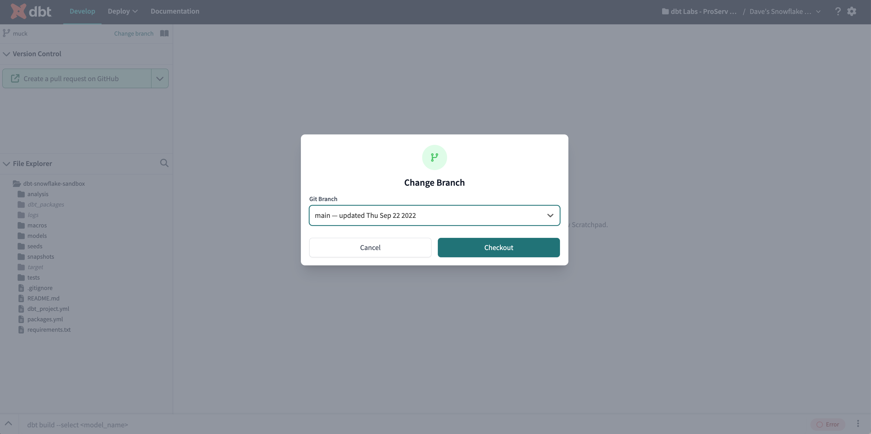 The Commit Changes modal is how users change their branch. The Commit Changes modal is how users change their branch.